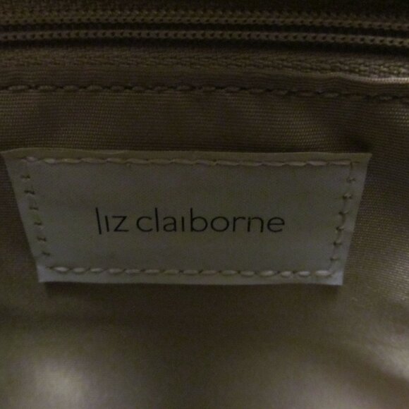 Liz Claiborne Purse Black Faux Croc Leather Bow Tassel w Bonus Cell Phone Holder - Picture 9 of 12